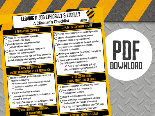 Leaving a Job Ethically & Legally - A Clinician's Checklist